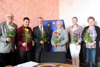 Vorstandswahl am 17. Juni 2016 - Rudolf Dadder, Dr. Ralph Walther, Siegfried Wetzel, Dr. Dieter-L. Koch, Maja Eib, Petra Seidel (von links nach rechts)