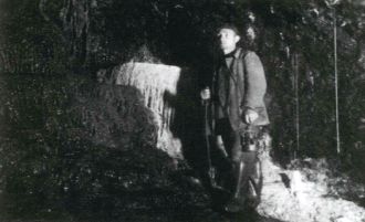 Einer der ersten Bergleute, welche die Morassina 1951 erkundeten, Foto: Förderkreis "Morassina" e.V.